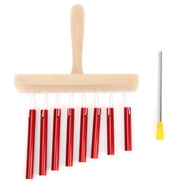 8Tone Chimes SingleRow Tube Children's Percussion Instruments Orff Preschool Toys with Hammer(Red )