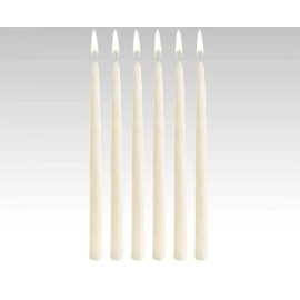 10" Unscented Solid Color Dripless Taper Candles (Set of 12) - Premium Quality Wax - Home Decor, Wedding, Parties and Special Occasions (Ivory)