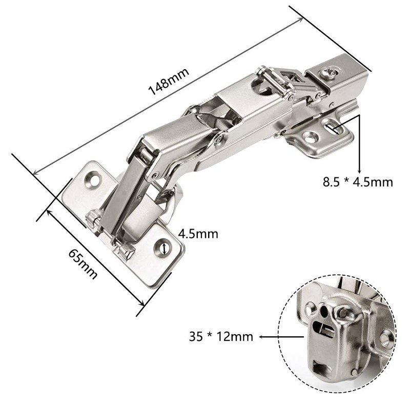Saipor 2pcs 175 Degree Sliding Hinge Copper Core Slide Hinges