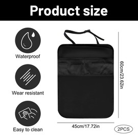 Vexran Pack of 2 Backrest Protectors Car Children, Seat Protector Car Backrest with 2 Mesh Pockets - Car Seat Protection Back Children, Back Seat Protector & Car Seat Protector Waterproof Organiser