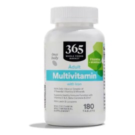 Multivitaminico Adultos 180 Tabs 365 Whole Foods Hecho Usa                                                                                            