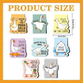 Funny Gosse Magnetic Bookmarks: 8 Pcs Gosse Magnet Book Marks, Cute Animals Page Marker Clips for Reading Women, Fun Bookish Gifts for Girls Kids, Back to School Accessories