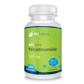 Biovalens Nicotinamide Vitamin B3 | Skin Care | Natural Supplement 500 mg 100 Capsules | Supports Skin Health | Healthy Cell Repair