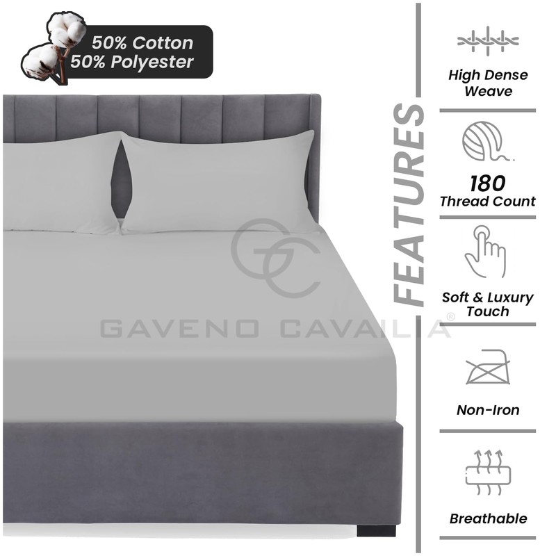 Extra Deep Fitted Sheet King Size - Non Iron &