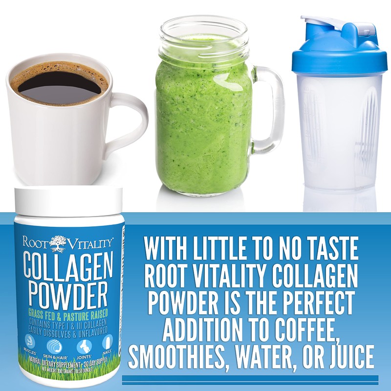 Root Vitality Collagen Peptides Powder - Grass-Fed, Pasture-Raised Hydrolyzed Protein
