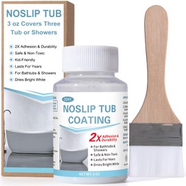 Anti-Slip Coating for Bathtubs & Shower Floors, 3 Oz Covers Three Tub or Showers, Clear Tub & Shower Grip Textured Coating, Strong Adhesion, Lasts for Years, Barefoot-Friendly, Easy to Clean