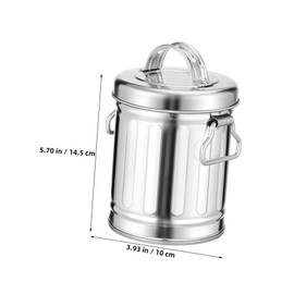 CONGARTENO Vintage Galvanized Metal Bucket Ashtray with Lid Compact Desktop Trash Can Multifunctional Storage and Cigar Ashtray