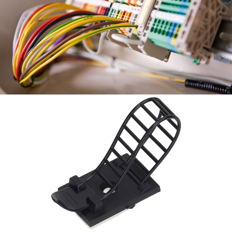 100Pcs Adhesive Cable Management Clips Adjustable Nylon Strap Ties Wire