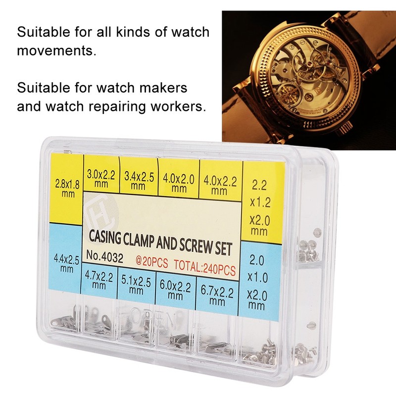 Assorted 10 Size Watch Parts Watch Movements Fixing Adapter Securing