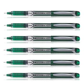 Pilot Hi-Tec V10 Rollerball Pen - Green (Pack of 6)