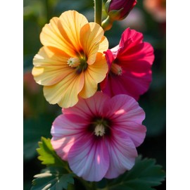 Seeds Multicolor Hollyhock Seed Mix Elegance 30+ Non-GMO Seeds to Grow Perennial Flower