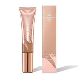 Bellamianta Instant Illuminating Bronzing Drops with Hyaluronic Acid - Hydrating and Buildable Glow Drops - Hybrid Bronzer Skincare Highlighter Makeup to Plump Fine Lines and Wrinkles
