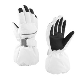 BAVST Kids Winter Glove Boys Girls Snow Ski Waterproof Gloves for Teens Fleece Lining Warm Mittens Outdoor (White, 7-10T)