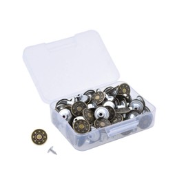 Mandala Crafts Jean Button Replacement Tack Button with Rivet Kit for Pants Suspenders Jackets Shorts Overalls 17mm 80 Sets Antique Brass and Gun Metal 5/8 Inch