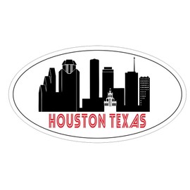 Generic Houston Texas Oval Bumper Sticker D5530