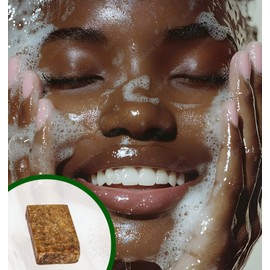 100% Natural African Black Soap | Skin Brightening & Black Spot Removal Unprocessed, Handmade, | Anti-Ageing, Acne Care, Deep Hydration & Moisturizer | Ethically Sourced for All Skin Types