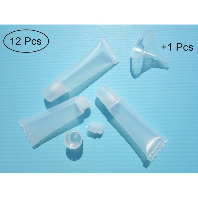 Erewa 12Pcs 8ml Clear Empty Tubes Refillable Containers for DIY