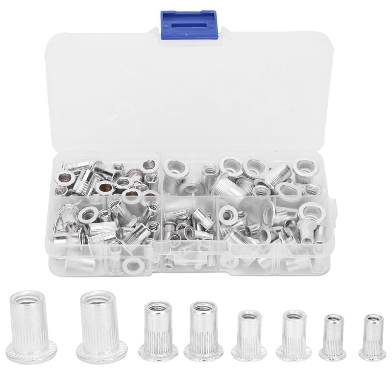 100pcs / box Aluminum Rivet Nut Threaded Rivet Insert Nut