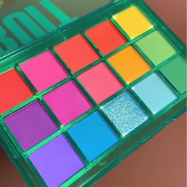 KARLOR 15 Colors Eyeshadow Palette, Green Blue Purple Eye shadow Spring Matte shimmer colorful Eyeshadow glitter long-lasting Well Pigmented green Eye Shadow Pallets for women