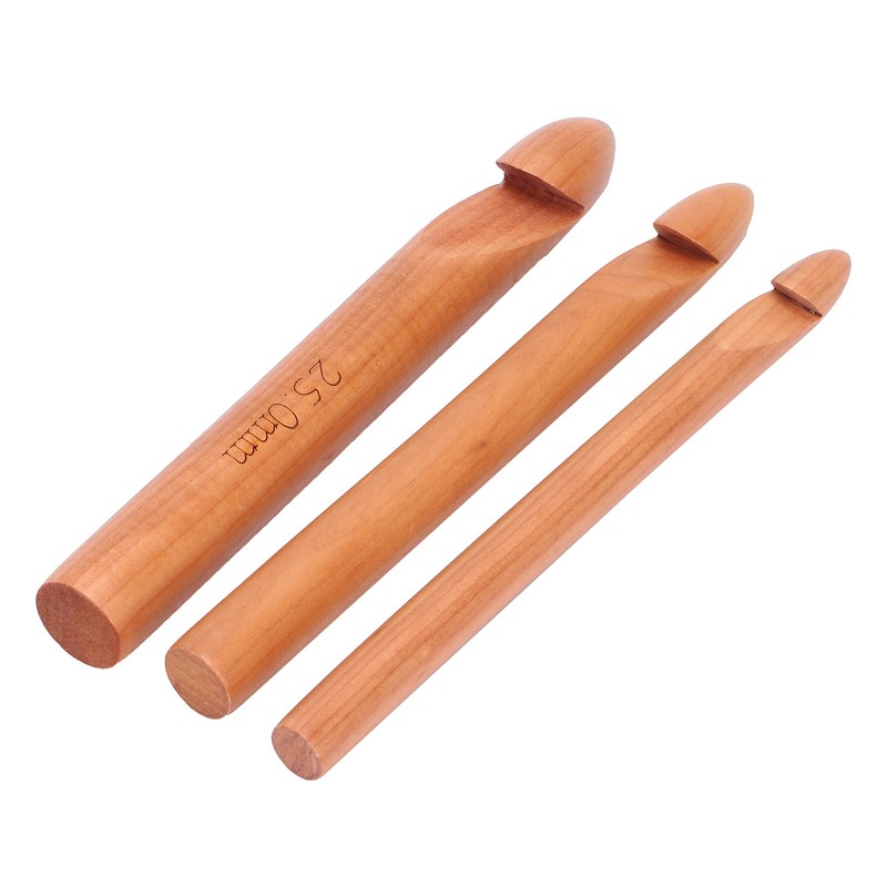 Bamboo Crochet Hook Handcrafted Knitting Needles Yarn Craft 20cm/7.9in Large
