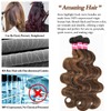 Beauhine Brown Highlight Body Wave 3 Bundles with 4x4 Closure