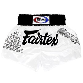 Fairtex BS0637 Superstitious White Muay Thai Boxing Short - Size: Large