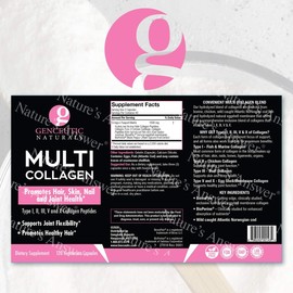 Genceutic Naturals Multi Collagen Capsules Types I, II, III, V & X - 120 Veg