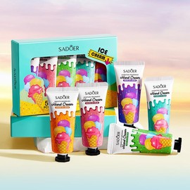 Ice Cream Hand Cream Set, 5-Pack Moisturising Perfumed Lotion, Nourishing and Anti-Cracking Formula