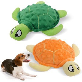Adpartner Squeaky Dog Toys, Soft Plush Turtle Toys for Puppy Teething, Interactive Crinkle Dog Chew Toys for Small to Medium Breeds, 2 Pack