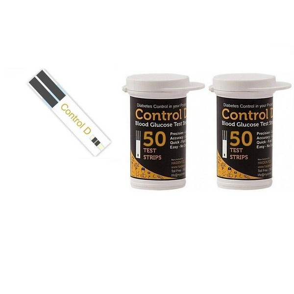 CONTROL D Blood Glucose Test Strips - 50 Count (Pack of 2)