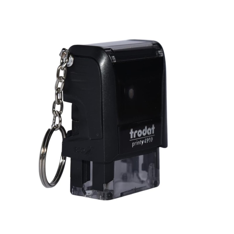 Trodat Printy 4910 Self-Inking Stamp with Added Keyring - Black