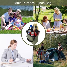 Yvey Reusable Leakproof DuPont Paper Lunch Bag, Unisex Lunch Bag, Insulated Lunch Bag, Large Lunch bag for Office Picnic Hiking Camping Beach (Green)