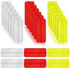 Zonon Warning Reflective Stickers Safety Night Visibility Adhesive Stickers Waterproof Reflective Tape Decal for Vehicle Motorcycle Bicycle, 1.18 x 3.25 Inch(24 Pieces)