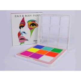 Body Painting Face Painting Set of Water Colours - 9 Pieces Bright Set (27 g)