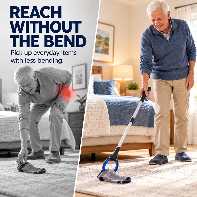 32-Inch Reacher Grabber Tool for Seniors – Lightweight 360° Rotating