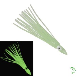 FISHIN ADDICT Muppet squid skirts x5 sea fishing glow soft lures plastics jigs 8cm