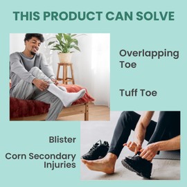 Welnove Pinky Toe Separator, 12 Pieces, Black Gel Toe Separator, Bunion Corrector for Feet Women and Men, Small Toe Cushions for Ruffled Overlap