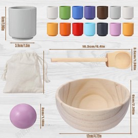 Coriver Montessori Colours Sorting, Balls in Cups Colours Sorting for Children, Wooden Sorting Game for Sorting and Counting Colours, Colours Stacking Stones, Montessori Toy from 3+ Years