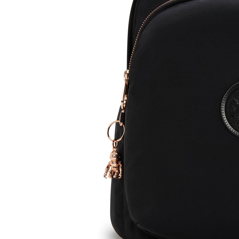 Kipling Delia Medium Backpack Blck Rose Spice