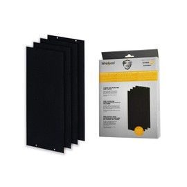 Whirlpool 817800 Genuine Charcoal Pre-Filter - Whishield Anti-Microbial Activated Replacement Fit Air Purifier Portable Tower WPT80, Large 4 Pack