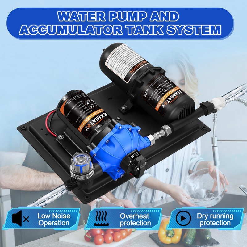 EXMIATOV Water Pump and Accumulator Tank System,110V AC 7.0GPM 70PSI