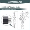 Homhelar 19693 1/2" Router Collet Replaces for 326286-03 2610906284 Hitachii