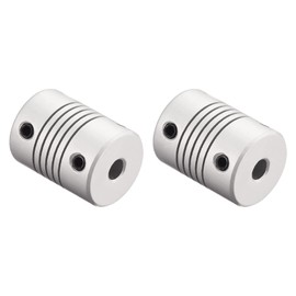 QUARKZMAN Pack of 2 5 mm to 10 mm Shaft Coupling Made of Aluminium Alloy Flexible Stepper Motor Coupling Connection for 3D Printer CNC Machine DIY Encoder, [L25xD19]