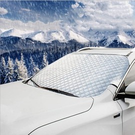 Car Windshield Cover, Heavy Duty Ultra Thick Protective Windscreen Cover - Snow Ice Frost Sun UV Dust Water Resistentin all Weather (147x100)