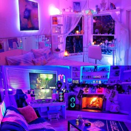 CHUSYYRAY 4X Car USB 36 LED RGB Music Lights Strip Interior Atmosphere Neon Lamp + IR