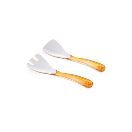 Servers for Salad 21,5 cm Lengh bicolored in Acrylic Material, Square line by Omadadesign Yellow