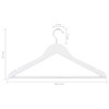 Hanger Set of 20 White Hardwood, Metal Standard Non-Slip, Home