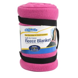 Cloudz Fleece Travel Blanket - Fuchsia