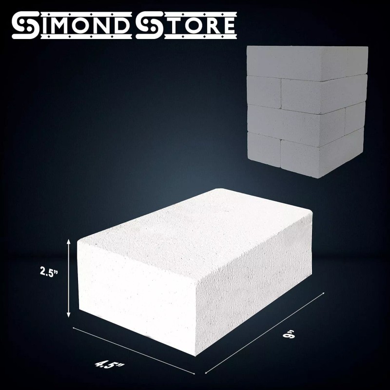Simond Store Insulating Firebrick 9x4.5x2.5 IFB 2500F Set of 8