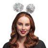 Glitter Headband with Pompoms | Silver